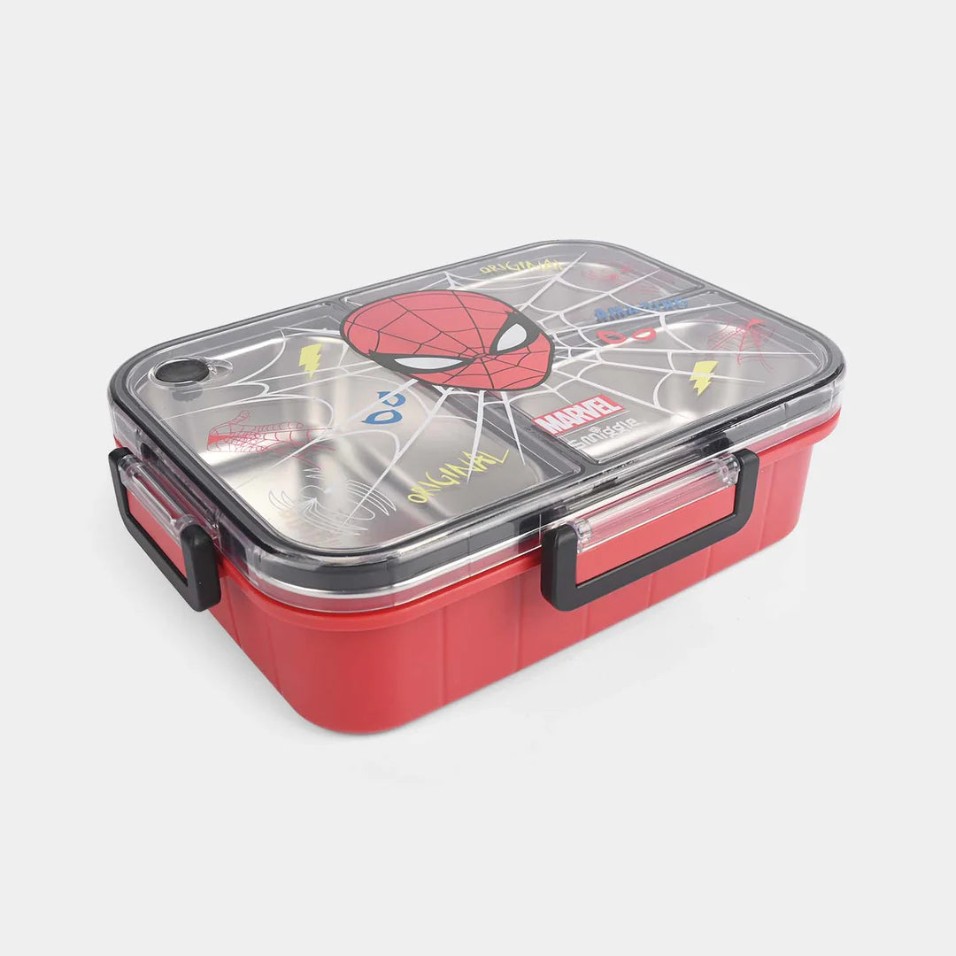 Smiggle Stainless Steel 3 Compartment Lunch Box for Kids - Spider Man