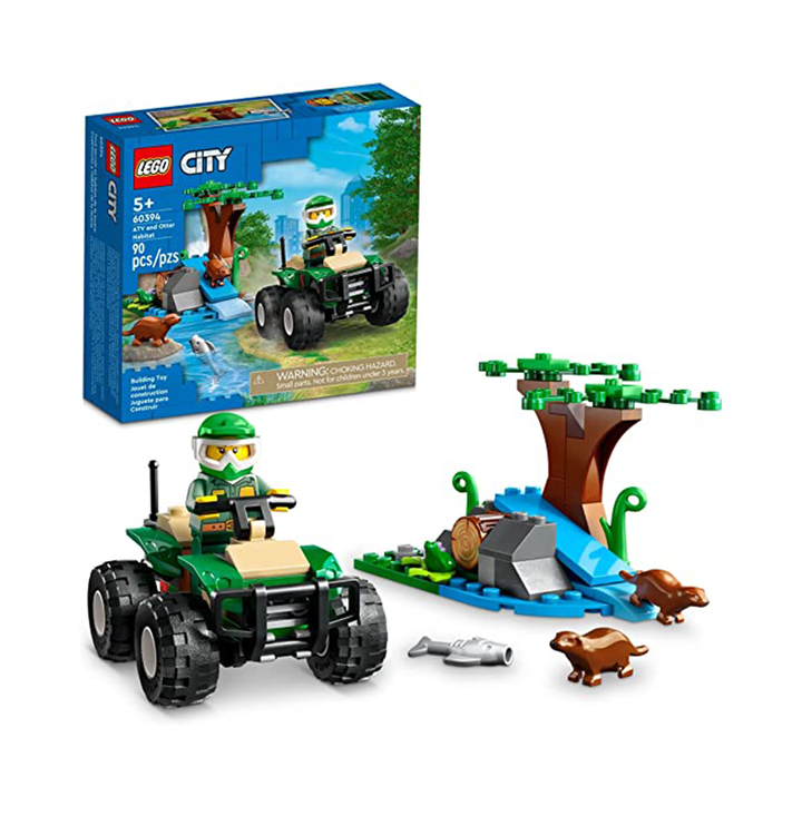 LEGO City ATV and Otter Habitat, 60394 Off-Roader Quad Bike Toy Car for Kids Age 5 Plus, Animal Playset with Wildlife Figures, Learning to Build Nature Set