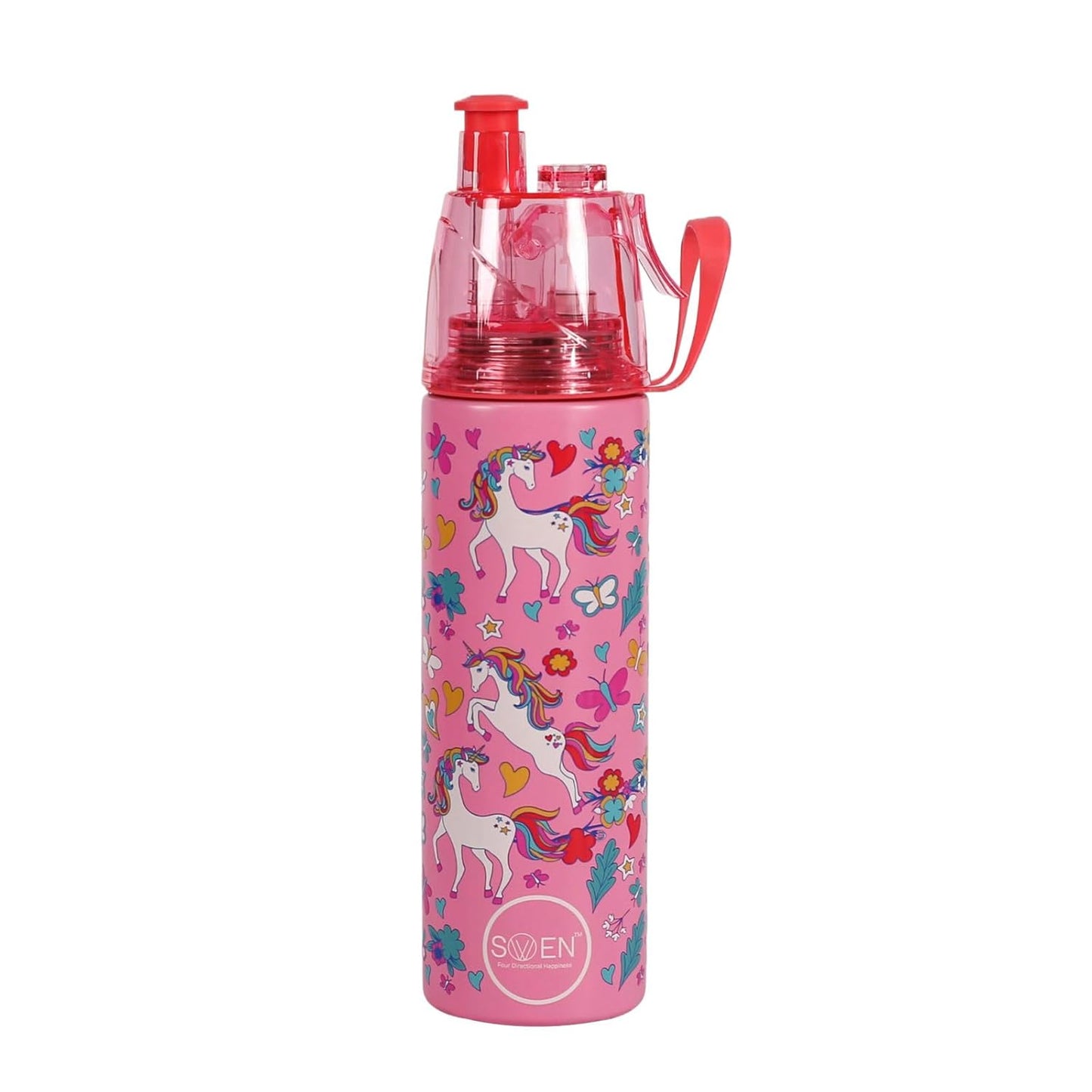 Insulated Stainless Steel Mist / Spray Bottle for kids , 600 ML , PINK UNICORN