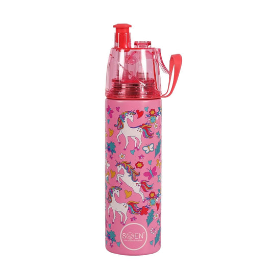 Insulated Stainless Steel Mist / Spray Bottle for kids , 600 ML , PINK UNICORN