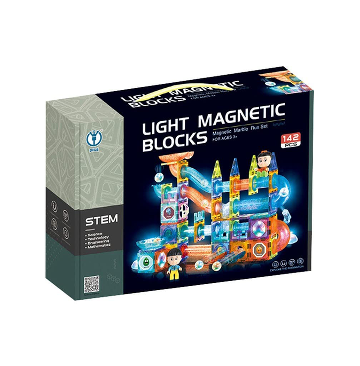 Toys Uncle Magnetic Building Blocks Magna Tiles STEM Educational Construction Blocks (140 with Light)