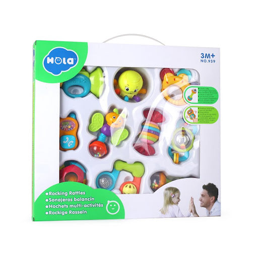 Hola Baby Rattles Teether , Shakers , Grab and Spin Musical Fun Toy