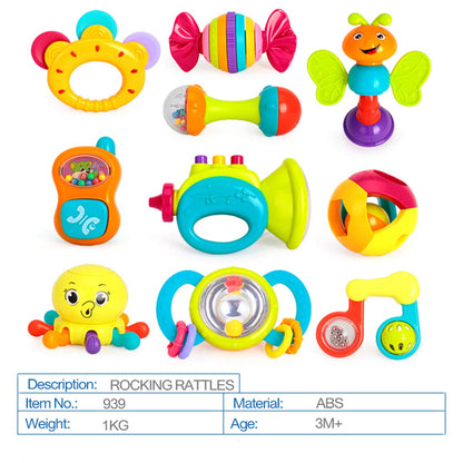 Hola Baby Rattles Teether , Shakers , Grab and Spin Musical Fun Toy