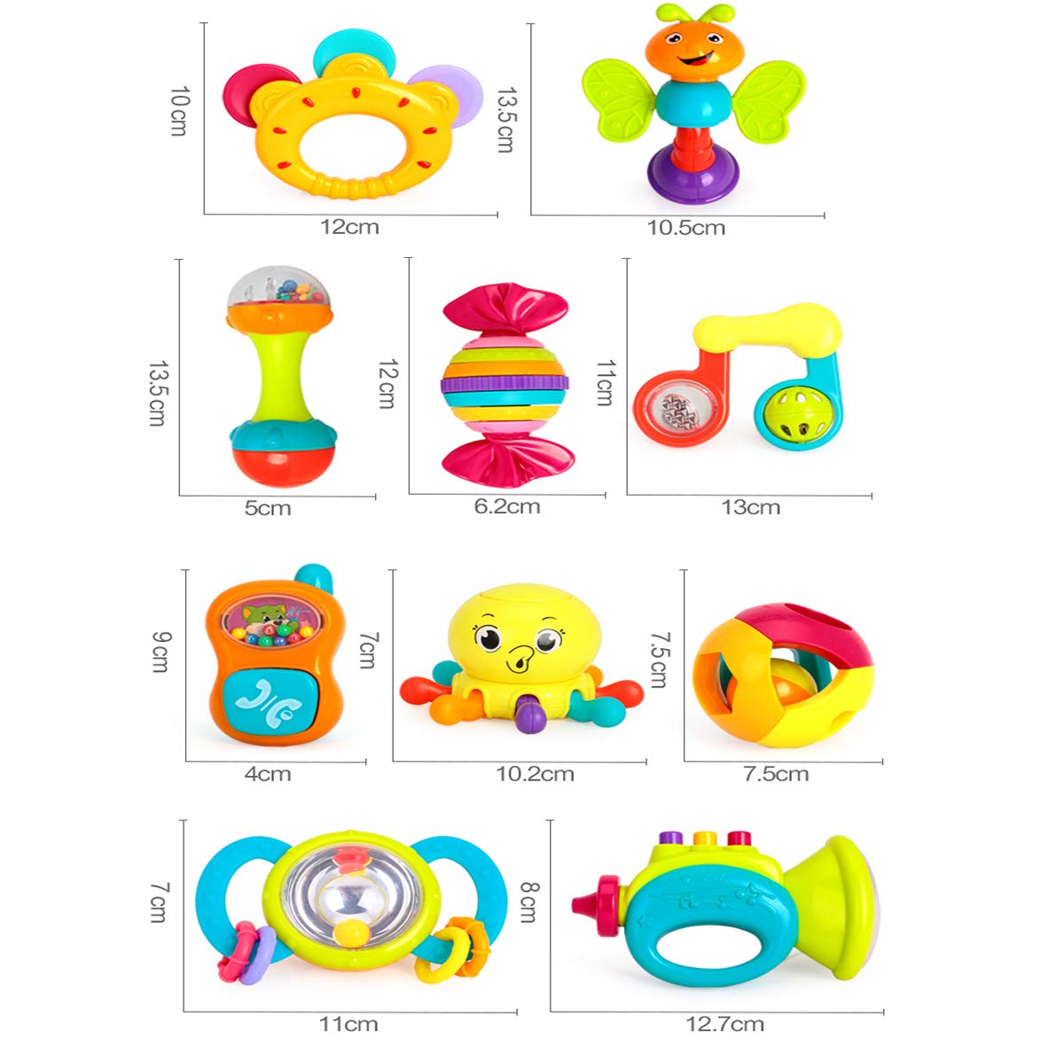 Hola Baby Rattles Teether , Shakers , Grab and Spin Musical Fun Toy