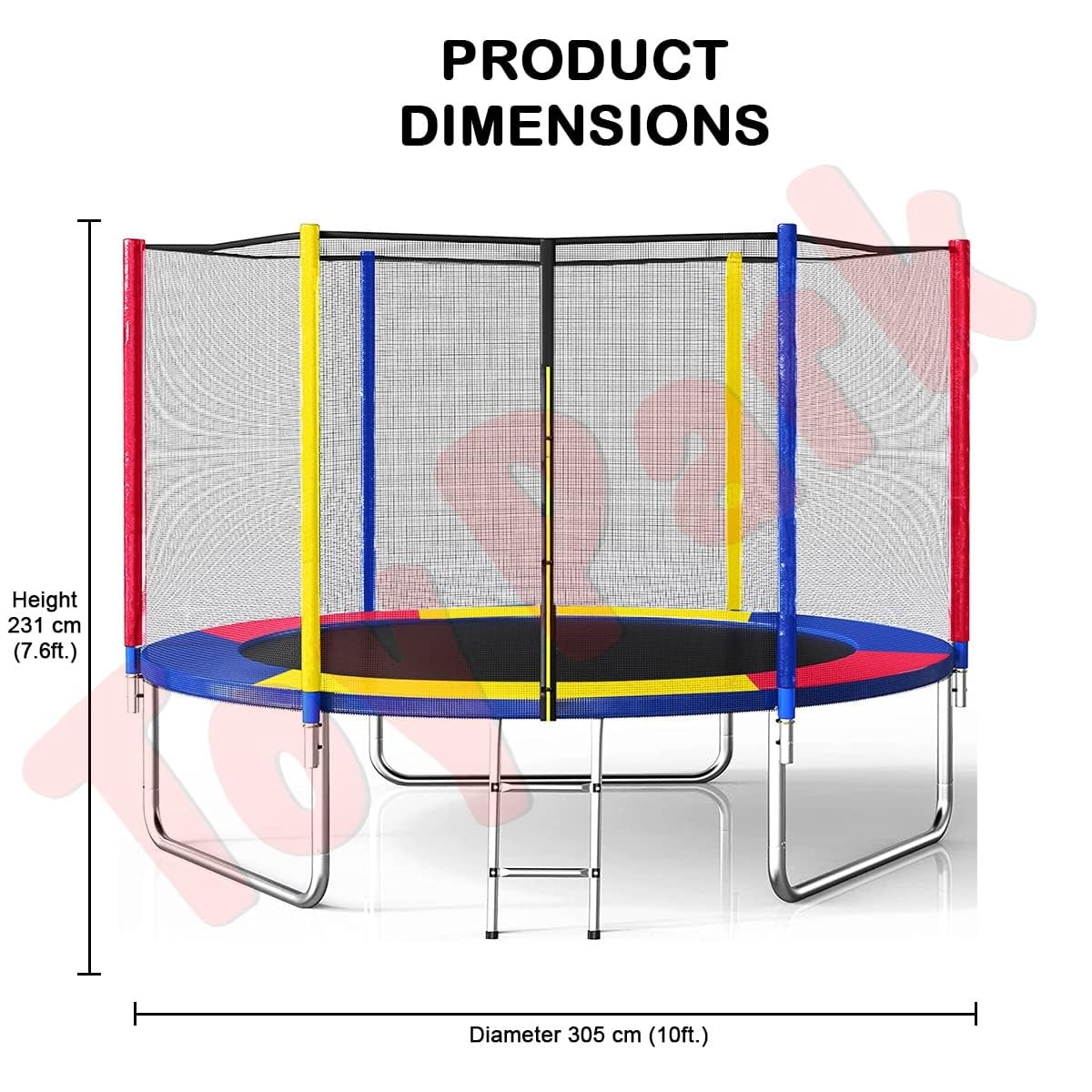 Toys Uncle 10 Feet Rainbow Deluxe Trampoline