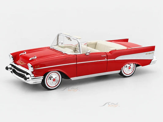 Maisto 1957 Chevrolet Bel Air Convertible Red 1:18 Diecast Model Car