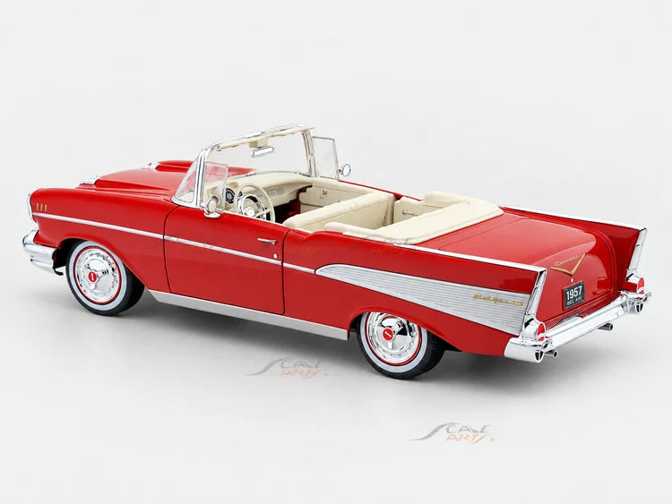 Maisto 1957 Chevrolet Bel Air Convertible Red 1:18 Diecast Model Car