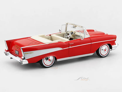 Maisto 1957 Chevrolet Bel Air Convertible Red 1:18 Diecast Model Car