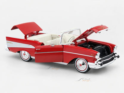 Maisto 1957 Chevrolet Bel Air Convertible Red 1:18 Diecast Model Car