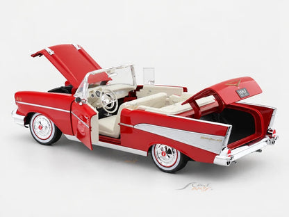 Maisto 1957 Chevrolet Bel Air Convertible Red 1:18 Diecast Model Car