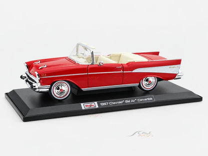 Maisto 1957 Chevrolet Bel Air Convertible Red 1:18 Diecast Model Car