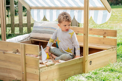 PLUM WOODEN SANDPIT WITH CANOPY - NATURA