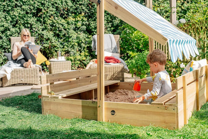 PLUM WOODEN SANDPIT WITH CANOPY - NATURA