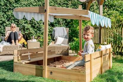 PLUM WOODEN SANDPIT WITH CANOPY - NATURA