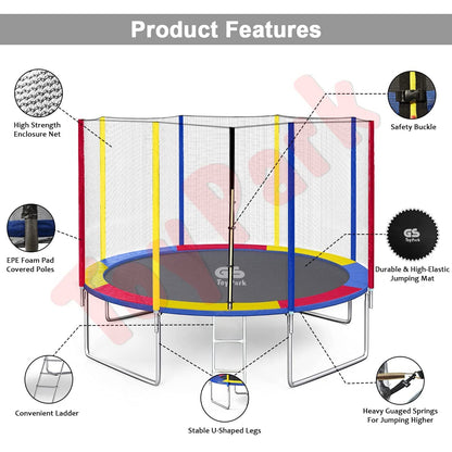 Toys Uncle 12 Feet Rainbow Deluxe Trampoline