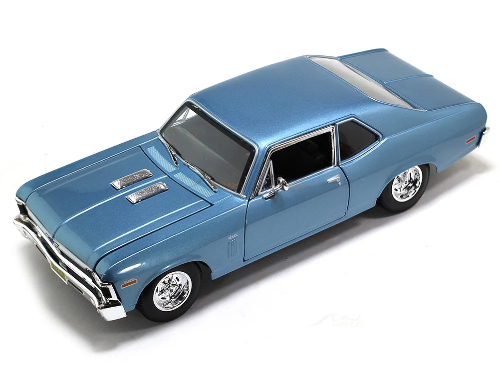Maisto 1970 Chevrolet Nova SS Coupe Blue 1:18 Diecast Model Car