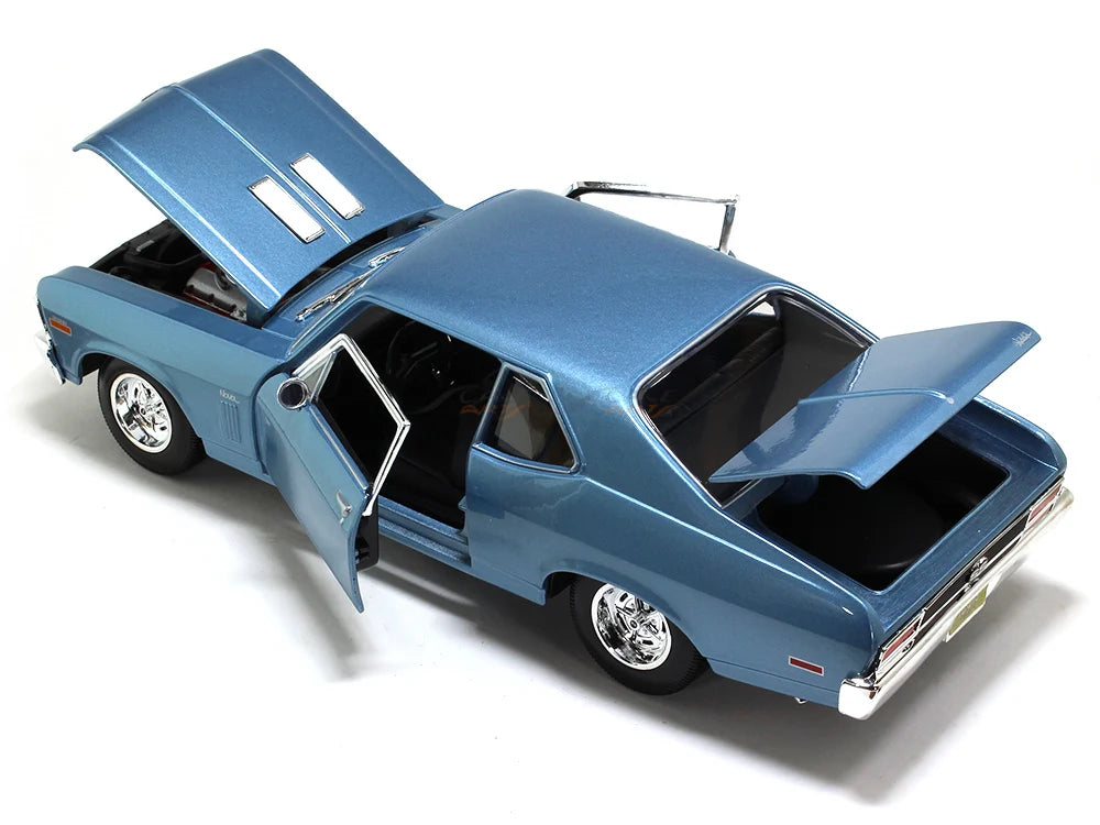 Maisto 1970 Chevrolet Nova SS Coupe Blue 1:18 Diecast Model Car