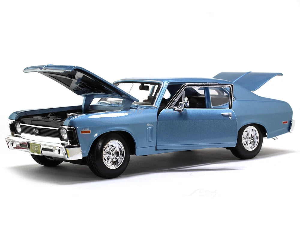 Maisto 1970 Chevrolet Nova SS Coupe Blue 1:18 Diecast Model Car