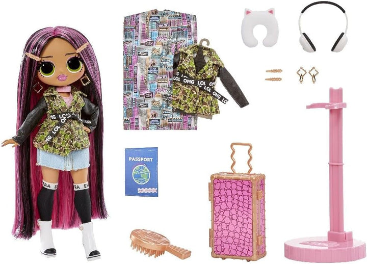 L.O.L. Surprise! OMG World Travel™ City Babe Fashion Doll with 15 Surprises Including Outfit, Travel Accessories and Reusable Playset