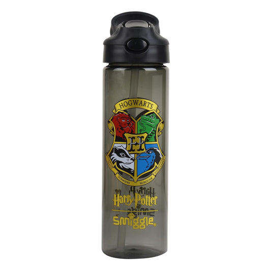 Smiggle 650ml Kids Water Bottle with Flip Straw, Leak-Proof Lid & Carry Handle – Harry Potter