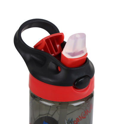 Smiggle 650ml Kids Water Bottle with Flip Straw, Leak-Proof Lid & Carry Handle – Spider Man