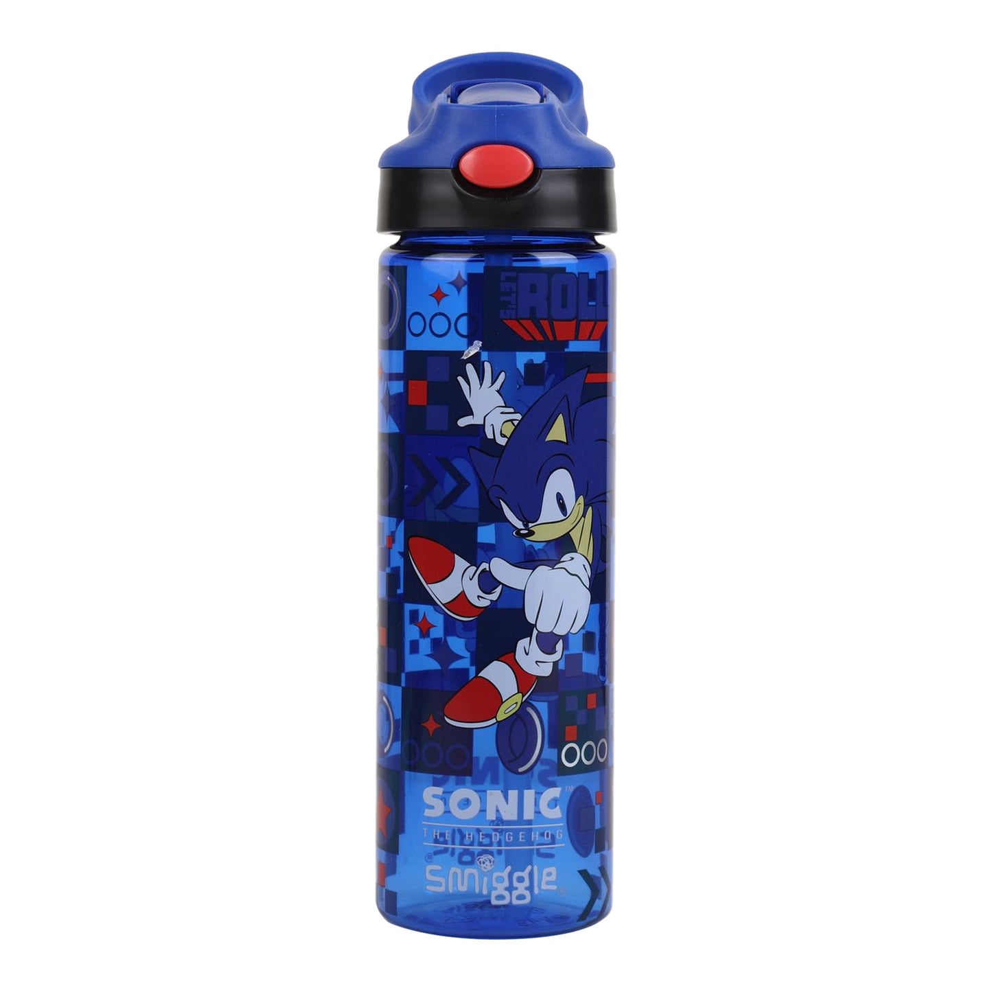 Smiggle 650ml Kids Water Bottle with Flip Straw, Leak-Proof Lid & Carry Handle – Sonic