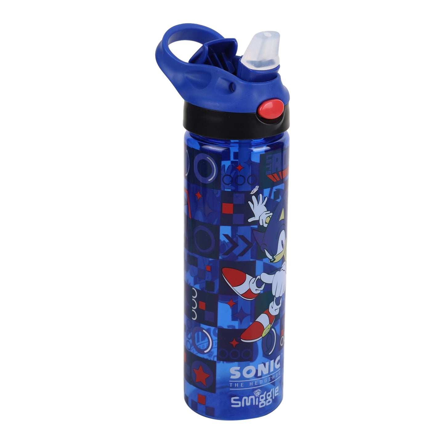 Smiggle 650ml Kids Water Bottle with Flip Straw, Leak-Proof Lid & Carry Handle – Sonic