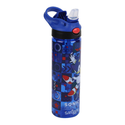 Smiggle 650ml Kids Water Bottle with Flip Straw, Leak-Proof Lid & Carry Handle – Sonic