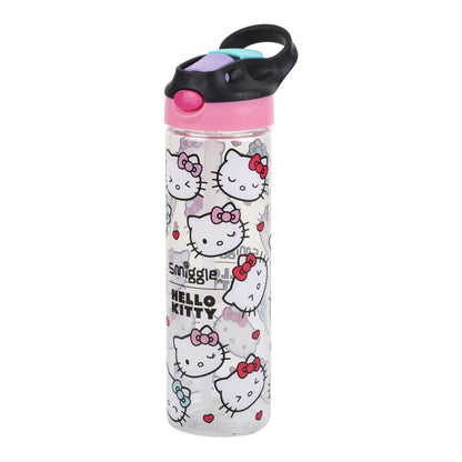 Smiggle 650ml Kids Water Bottle with Flip Straw, Leak-Proof Lid & Carry Handle – Hello Kitty