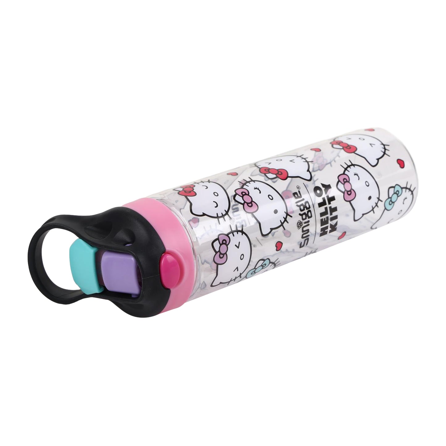 Smiggle 650ml Kids Water Bottle with Flip Straw, Leak-Proof Lid & Carry Handle – Hello Kitty