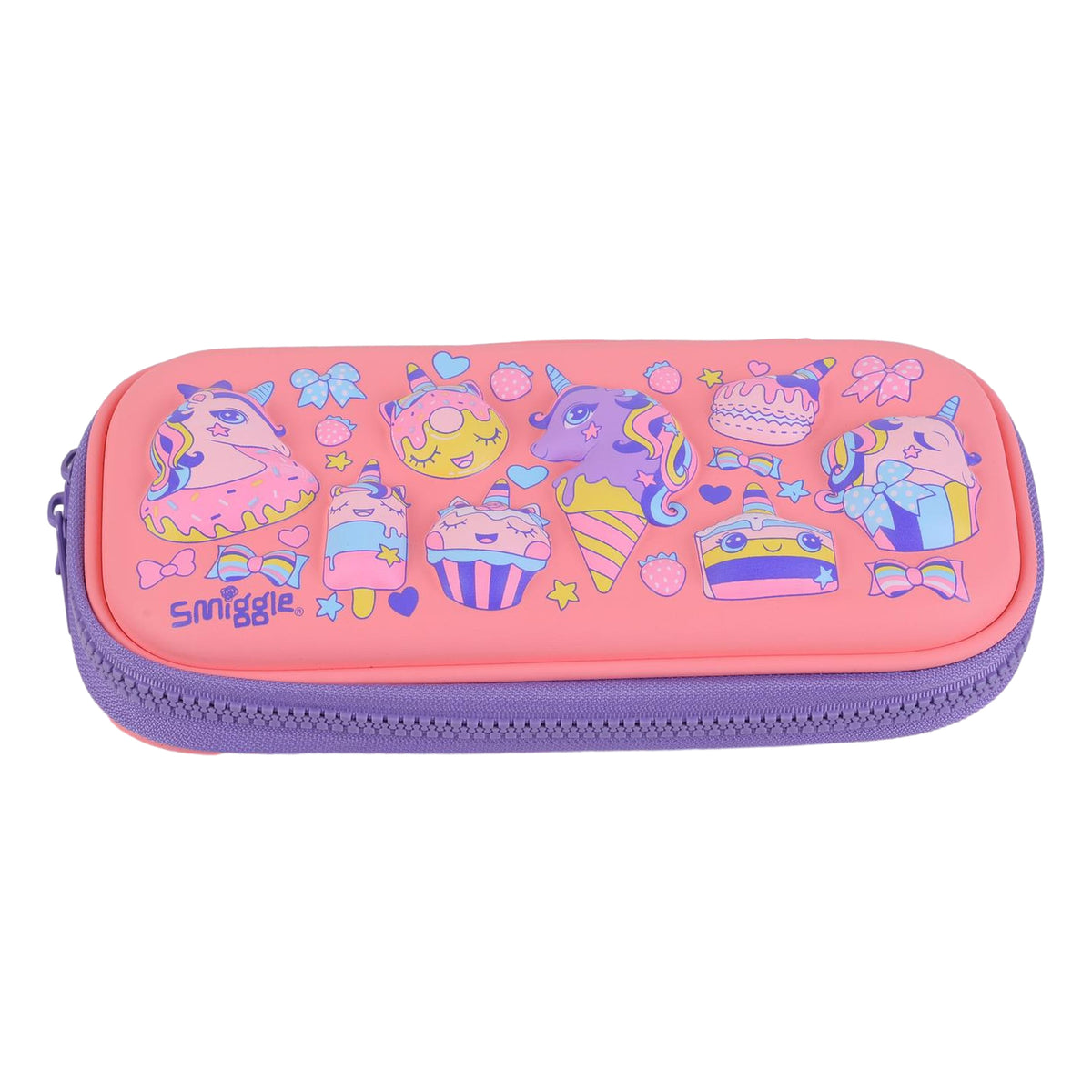 Smiggle Compact Hardtop Pencil Case for Kids - Unicorn DESERT