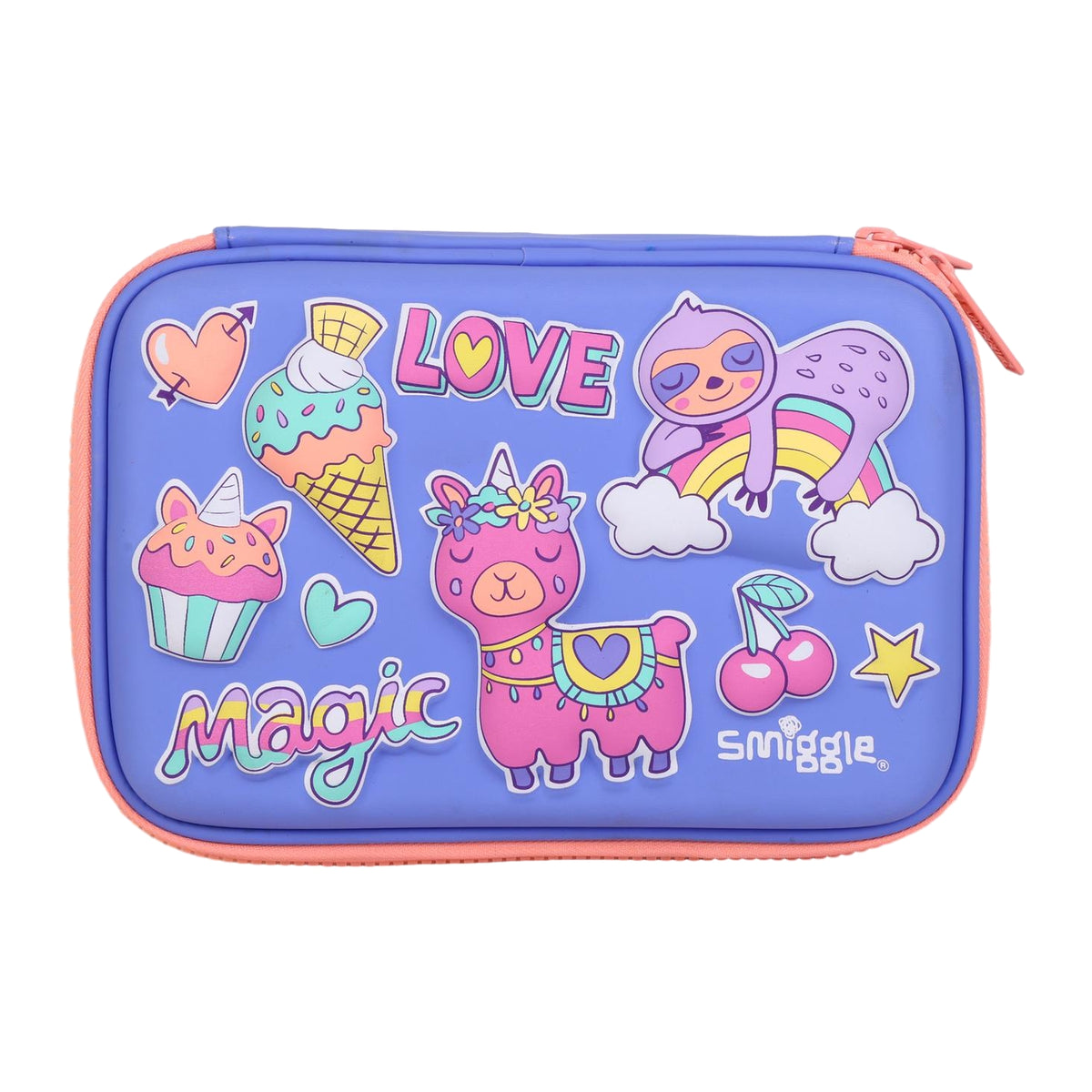Smiggle Hardcase Pencil Case for Kids - LLAMA