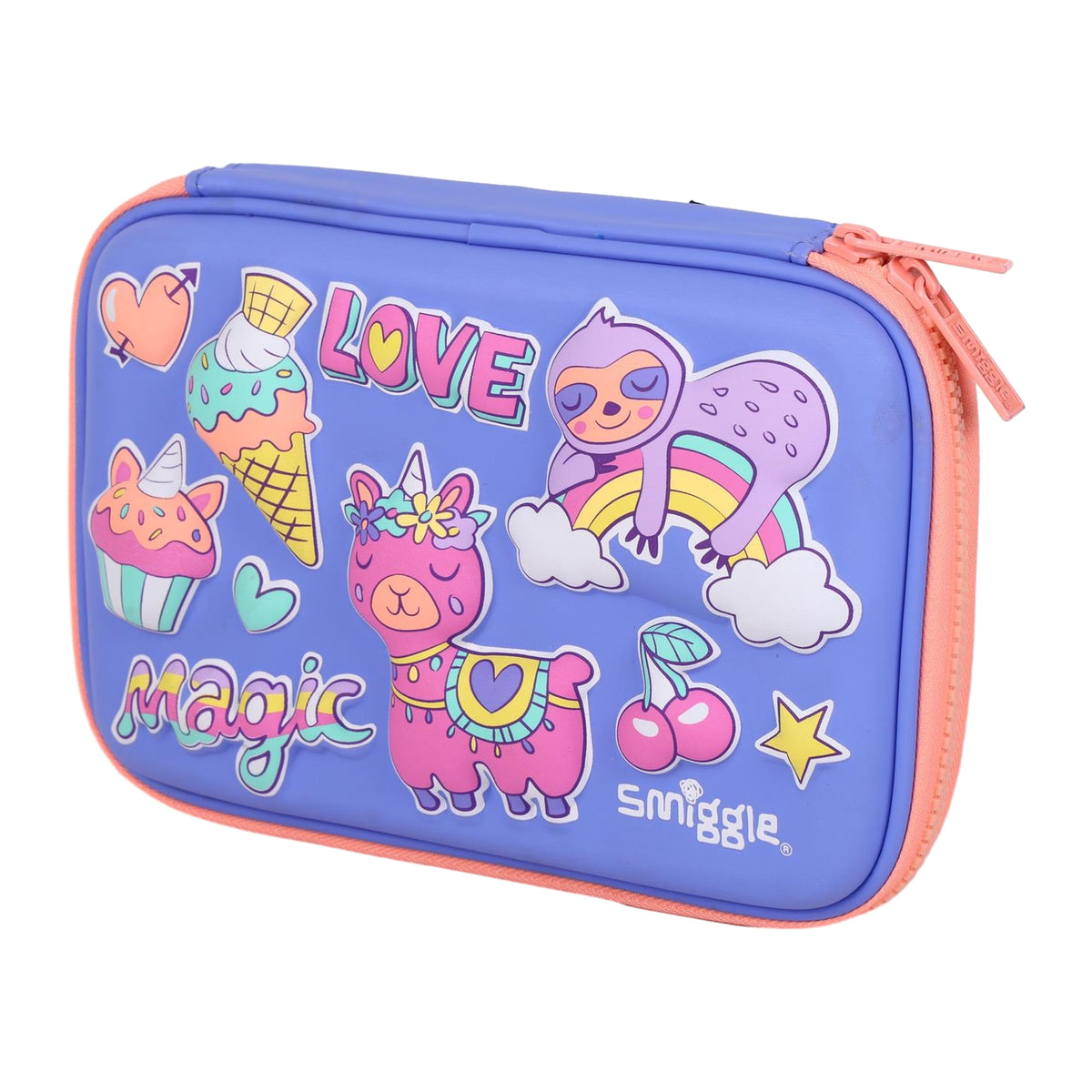 Smiggle Hardcase Pencil Case for Kids - LLAMA