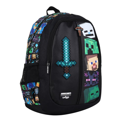 Smiggle Classic Kids School Backpack 16 Inch –MINECRAFT BLACK