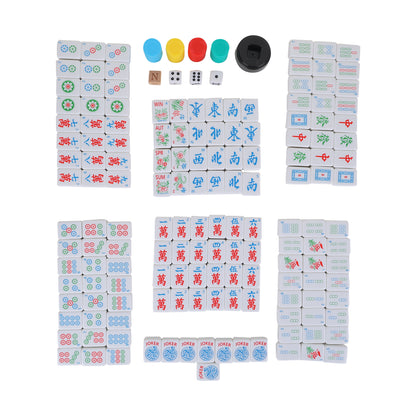 Mah Jong Classic Board Game Set – 152 Tiles with Jokers, Dice, Wind Indicator & Score Chips