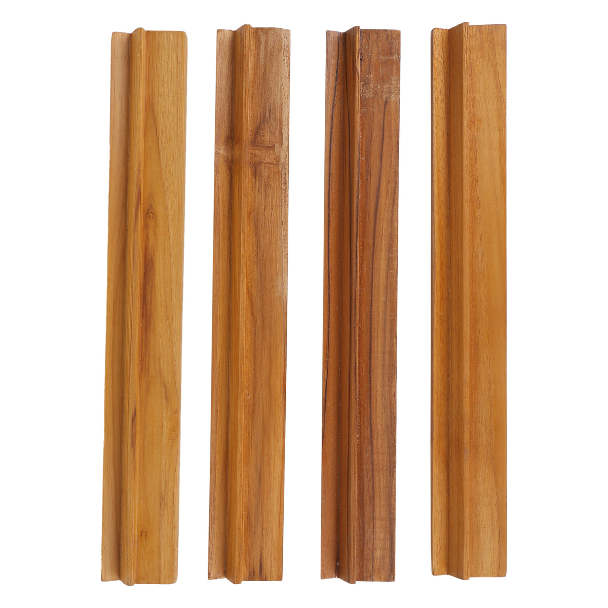Wooden Mahjong Tile Racks – Set of 4 Natural Wood Tile Holders for Mah Jong