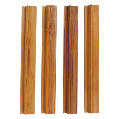 Wooden Mahjong Tile Racks – Set of 4 Natural Wood Tile Holders for Mah Jong