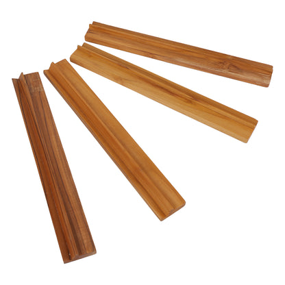 Wooden Mahjong Tile Racks – Set of 4 Natural Wood Tile Holders for Mah Jong