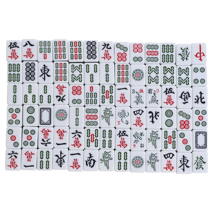 Traditional Mahjong Set – Wooden Foldable Mini Table Case | Luxury Edition Complete Game with Tiles, Dice & Pushers