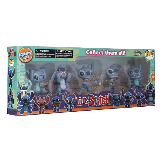 Lilo & Stitch 5-Piece Collectible Mini Vinyl Figure Gift Set | Cute Stitch Character Figurines | Premium Display & Kids Toy Collection