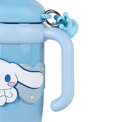 Cinnamoroll Stainless Steel Tumbler with Straw, 960ml Insulated Water Bottle with Handle