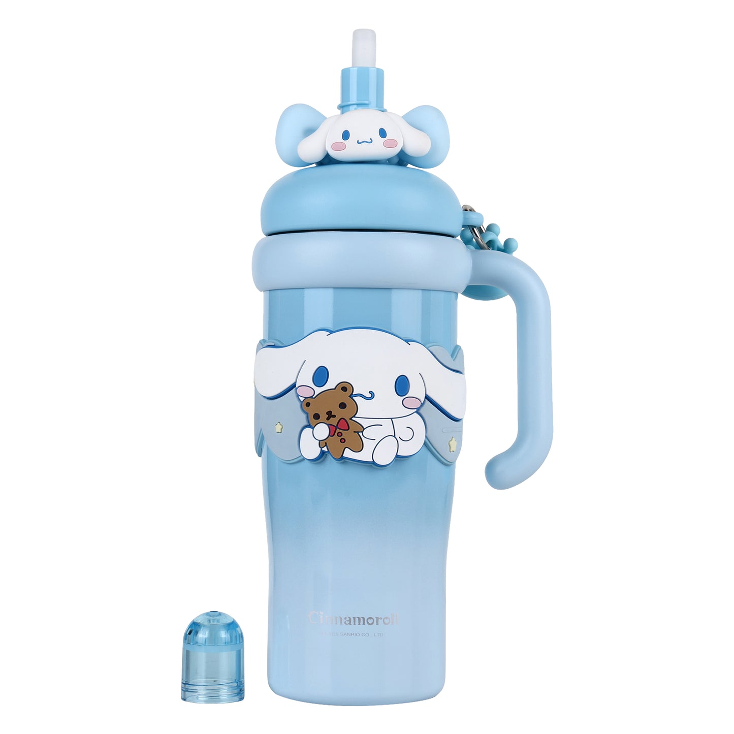 Cinnamoroll Stainless Steel Tumbler with Straw, 960ml Insulated Water Bottle with Handle