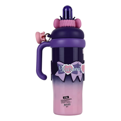 Kuromi Stainless Steel Tumbler with Straw, 960ml Insulated Water Bottle with Handle