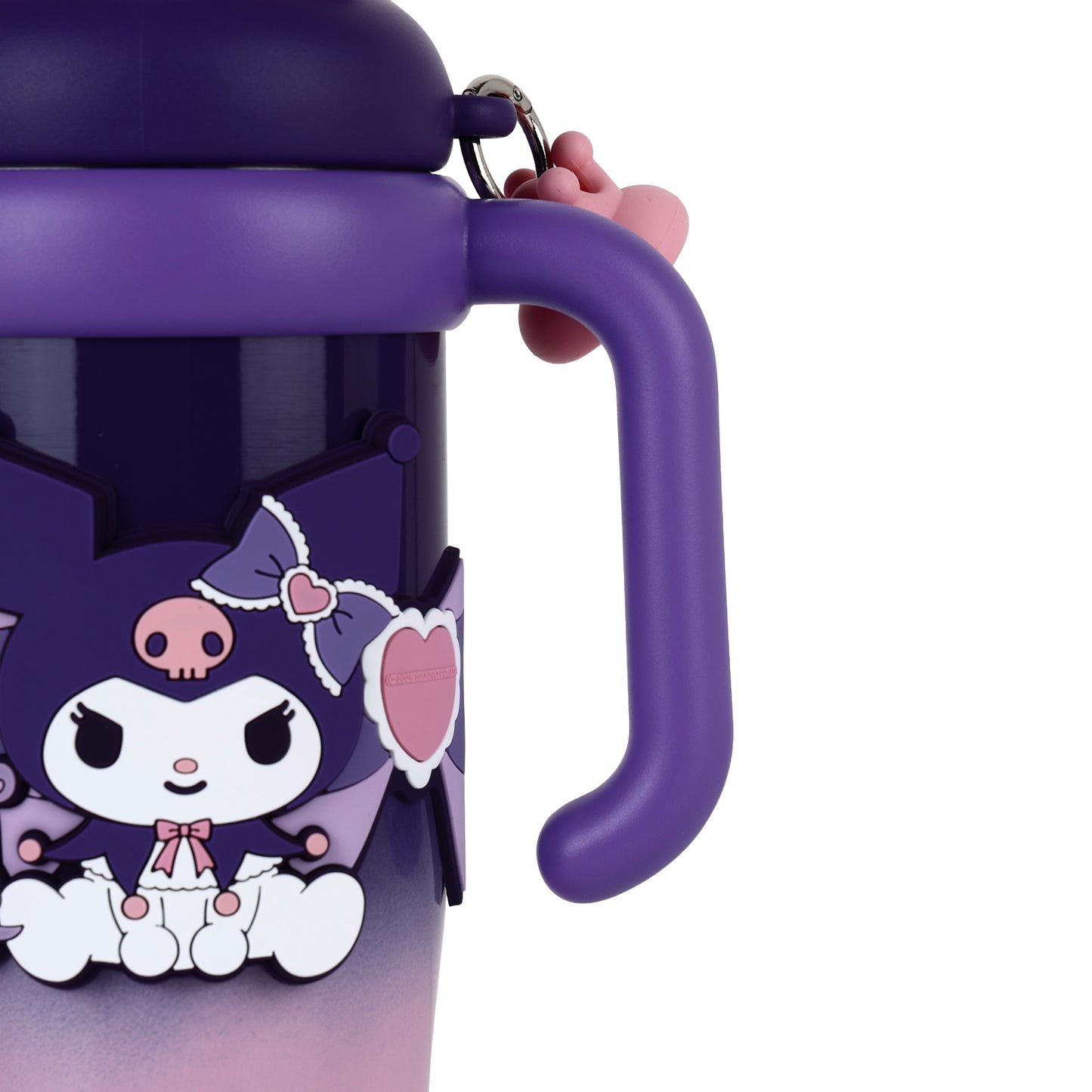 Kuromi Stainless Steel Tumbler with Straw, 960ml Insulated Water Bottle with Handle
