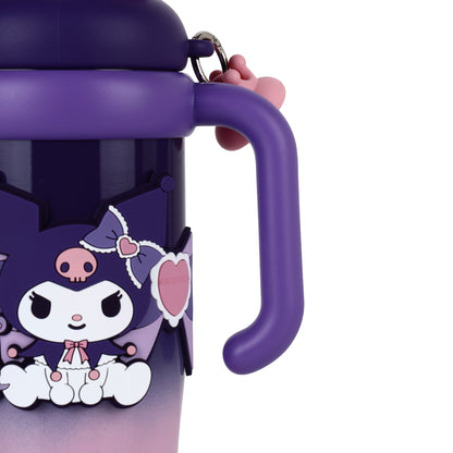 Kuromi Stainless Steel Tumbler with Straw, 960ml Insulated Water Bottle with Handle