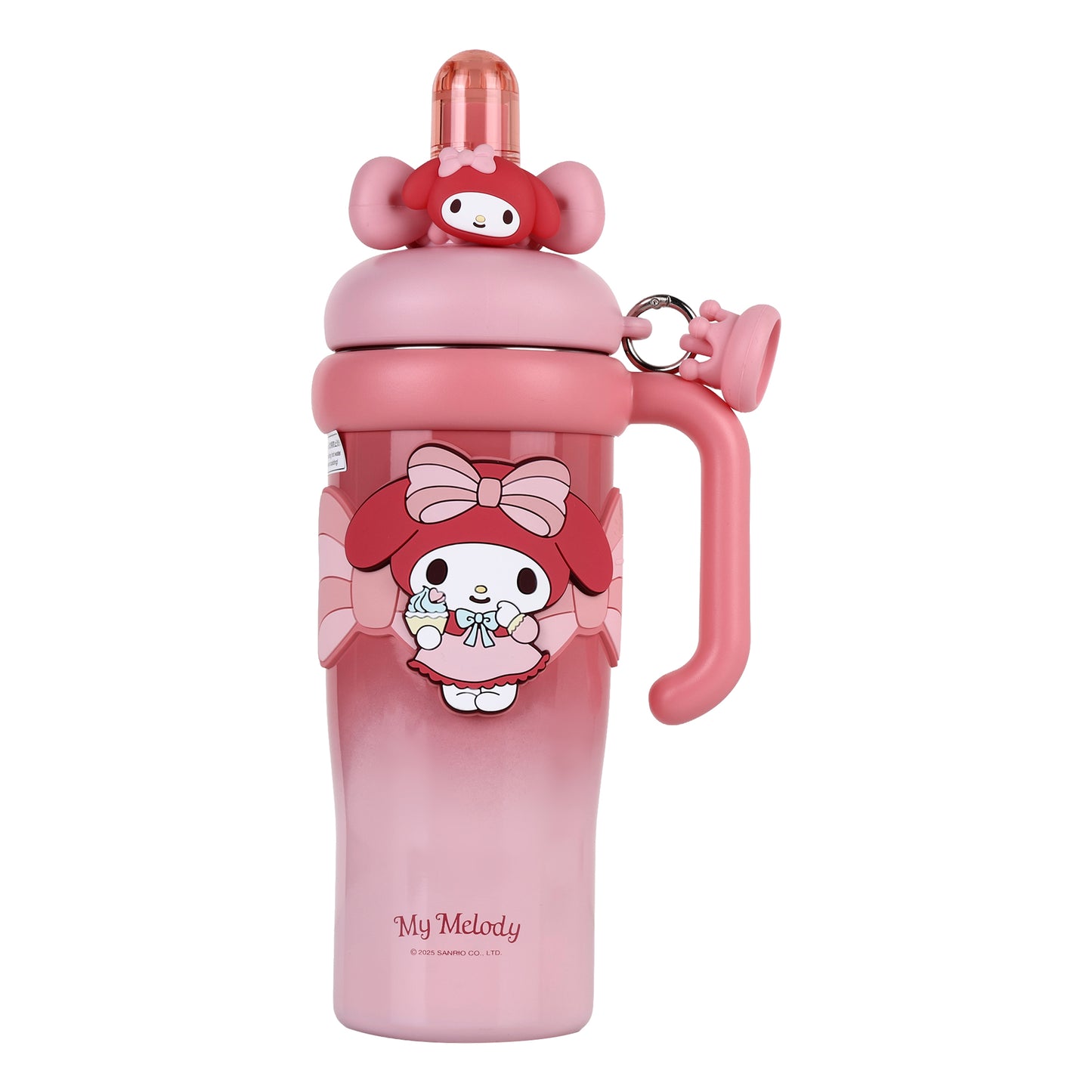 My Melody Stainless Steel Tumbler with Straw, 960ml Insulated Water Bottle with Handle