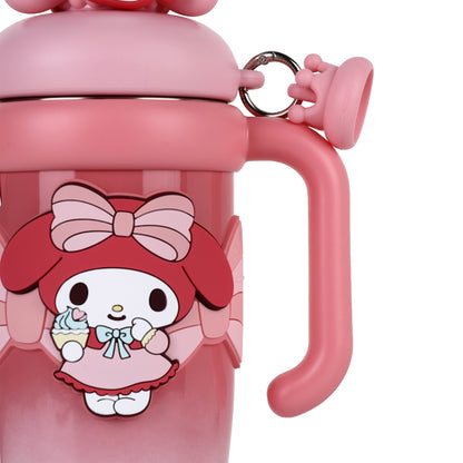 My Melody Stainless Steel Tumbler with Straw, 960ml Insulated Water Bottle with Handle