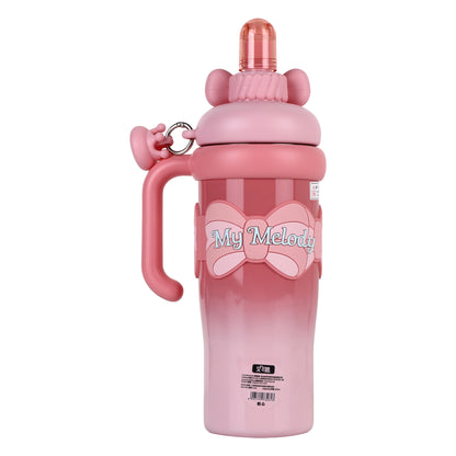 My Melody Stainless Steel Tumbler with Straw, 960ml Insulated Water Bottle with Handle