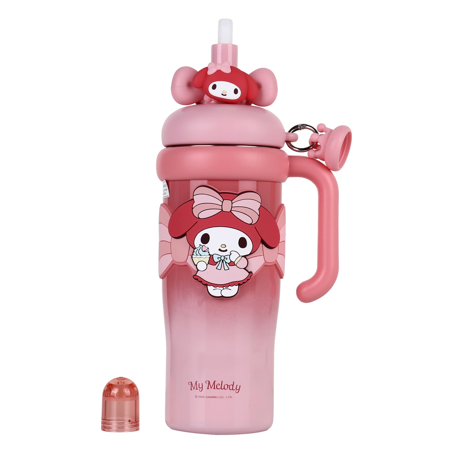 My Melody Stainless Steel Tumbler with Straw, 960ml Insulated Water Bottle with Handle