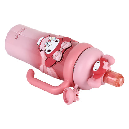 My Melody Stainless Steel Tumbler with Straw, 960ml Insulated Water Bottle with Handle